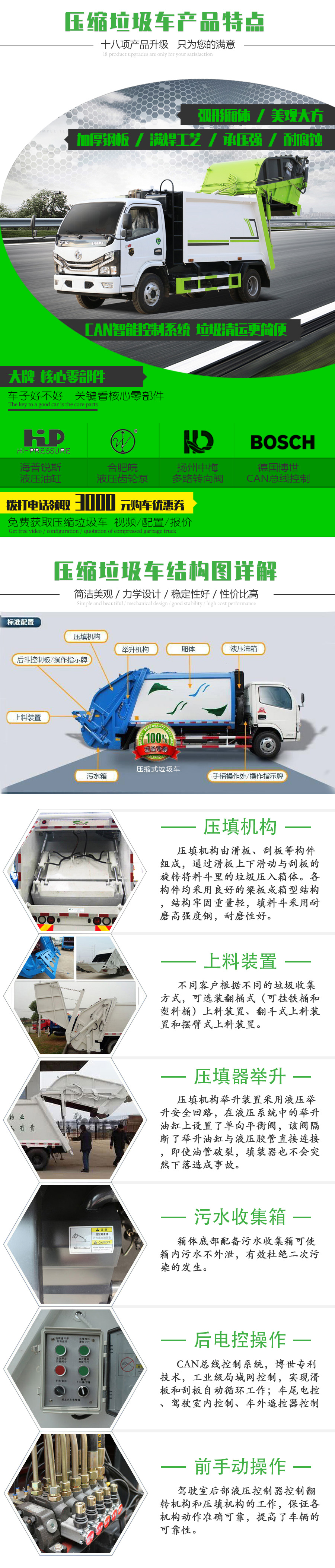 国六18立方东风专底后双桥 压缩垃圾车